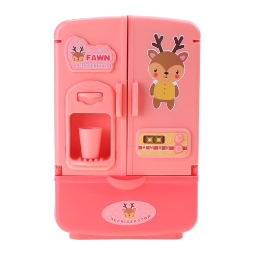 HOOLRZI Mädchen Erster Kühlschrank Kühlschrank Rollenspiel Kind Rollenspielküche Realistisches Puppenhaus Vintage Side by Side Gefrierschrank Kühlschrankspielzeug von HOOLRZI
