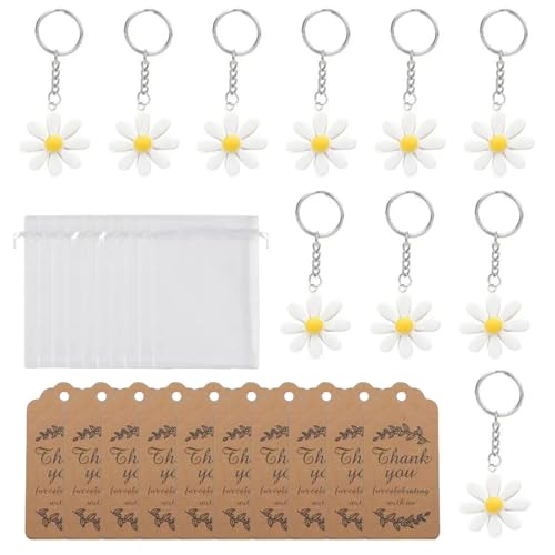 HOOLRZI Set mit 30 Gänseblümchen-Schlüsselhaltern und Dankeskarten zum Verschenken, stilvolle Hängeornamente, Feste, Partyzubehör HOOLRZI Set mit 30 Gänseblümchen-Schlüsselhaltern und Dankeskarten zum Verschenken, stilvolle Hängeornamente, Feste, Partyzubehör von HOOLRZI
