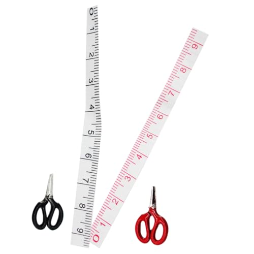 1 Satz Messlineal-Scherenmodell puppenhauszubehör Dollhouse Accessories Puppenhaus-Miniaturschere Simulation Miniatur-Nähzubehör Puppenschere Puppenhaus Mini-Schere von HOOTNEE