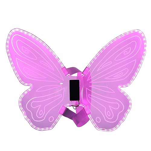 1stk Leuchtende Schmetterlingsflügel Led Leuchten Schmetterlingsflügel Flügel Zubehör Regenbogenflügel Feenflügel Für Mädchen Cosplay-flügel Geschenk Kind Prinzessin Acryl von HOOTNEE