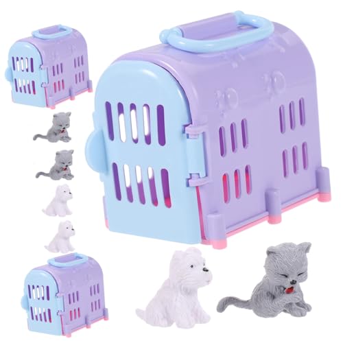 3 Sätze Mini-tierhaus Ornamente Für Kinder Haustierhausmodell Haustiertrage Spielzeug Miniatur-haustierhaus Kleine Hausdekoration Katze Miniaturschmuck Plastik Hundekäfig Zwinger von HOOTNEE