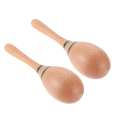 HOOTNEE 1 Paar Maracas Musikinstrumente Musikinstrumentenhilfe Musikspielzeug Instrumente Kinderinstrumente Musikspielzeug Für Babys Schlaginstrumente Shaker Holz Grün von HOOTNEE