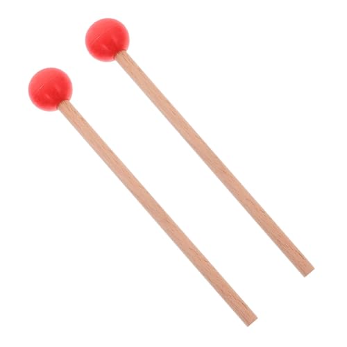 HOOTNEE 1 Paar Musikinstrumentenzubehör Mallet Percussion Sticks Marimba Drum Zubehör Schlaginstrument Gummischlägel Xylophon Percussion Mallets Drum Stick Rot von HOOTNEE