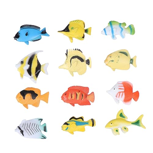 HOOTNEE 1 Satz 48 Stück Tropische Fischspielzeuge Modellspielzeug Tropische Fischfigur Realistisches Fischmodell Realistisches Fischspielzeug Fisch-Modell Tier Spielzeugset Kind Goldfisch von HOOTNEE