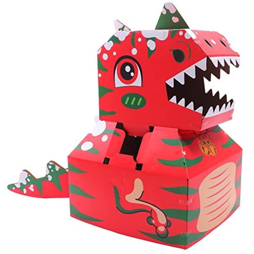 HOOTNEE Tragbare Dinosaurier Karton Kasten Selbstgemacht Spielzeug für Kinder Kreatives Bastelspielzeug für Cosplay und Rollenspiele Robust und Reißfest von HOOTNEE