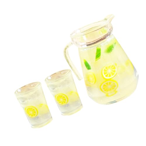 HOOTNEE 1 Satz Getränkekanne und Tassen Tiny Resin Drink Cup für Puppenhaus Detailgetreues Accessoire für Rollenspiele und Kreative Dekoration von HOOTNEE