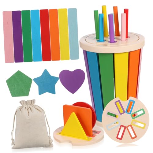 HOOTNEE 1 Satz Holz Formensortierer mit Farben Montessori Lernspielzeug für Feinmotorik und Kognitive Entwicklung für Kleinkinder und Vorschulkinder HOOTNEE 1 Satz Holz Formensortierer mit Farben Montessori Lernspielzeug für Feinmotorik und Kognitive Entwicklung für Kleinkinder und Vorschulkinder von HOOTNEE