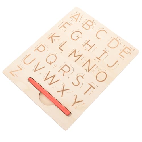HOOTNEE Holz Schreiben Übungsbrett für Kinder Doppelseitige Montessori Alphabettafel Zahlen und Buchstaben Nachverfolgungstool Lernspielzeug für Vorschulkinder Handwriting Trainer von HOOTNEE