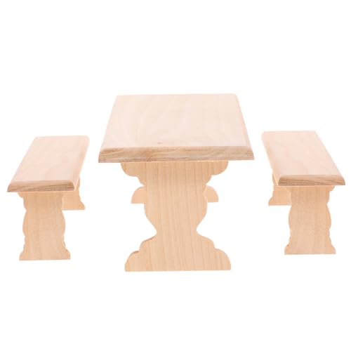 HOOTNEE 1 Satz Holztisch Und Stuhlmodell, Mini Hausbank, Modellbank, Miniaturmöbel, Ornament, Puppenhausbank, Tisch, Mini Möbelmodelle, Miniaturmöbelmodell, Spielzeug, Mini Bank HOOTNEE 1 Satz Holztisch Und Stuhlmodell, Mini Hausbank, Modellbank, Miniaturmöbel, Ornament, Puppenhausbank, Tisch, Mini Möbelmodelle, Miniaturmöbelmodell, Spielzeug, Mini Bank von HOOTNEE