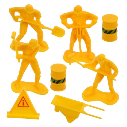 HOOTNEE Bauarbeiterfiguren Miniatur-spielzeug Für Sandtisch-dekoration Simulationsarbeiter-modelle Für Geburtstagsfeiern von HOOTNEE