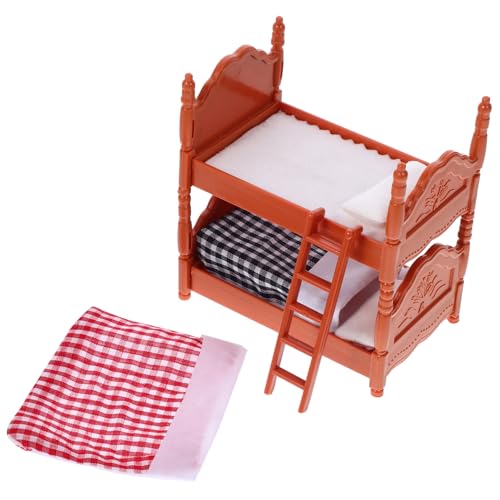 HOOTNEE 1 Satz Puppenhaus Etagenbett Teiliges Schlafzimmer Möbelset für Kreatives Lebensmittelechtes Material Realistische Details Perfekter Wohnaccessoire für DIY Puppenhäuser von HOOTNEE
