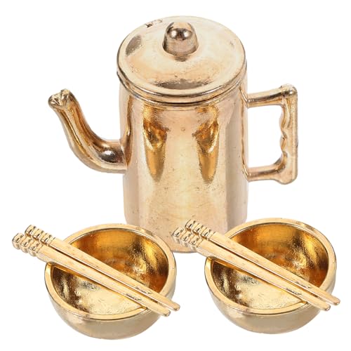 HOOTNEE 1 Satz Puppenhaus Geschirr aus Wasserkocher Schalen und Essstäbchen für Kreative DIY Puppenhaus Dekoration Hochwertiges Langlebiges Metallzubehör für Fantasievolles HOOTNEE 1 Satz Puppenhaus Geschirr aus Wasserkocher Schalen und Essstäbchen für Kreative DIY Puppenhaus Dekoration Hochwertiges Langlebiges Metallzubehör für Fantasievolles von HOOTNEE