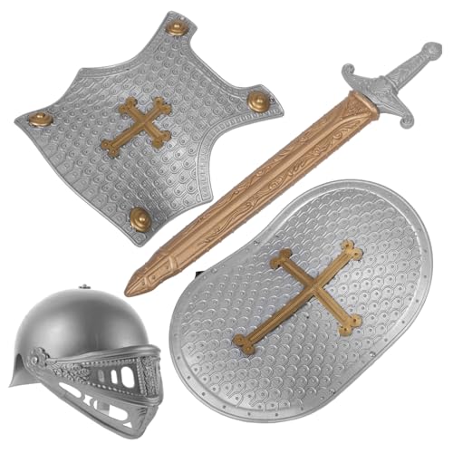 HOOTNEE 1satz Kostümset Für Junge Mädchen Teiliges Set Mit Helm Schild Und Für Rollenspiele Und Cosplay Verkleidung Für Karneval Halloween Und Mottopartys von HOOTNEE