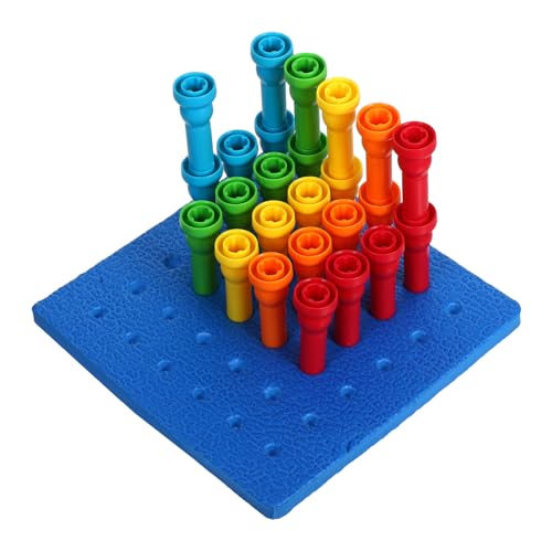 HOOTNEE 1 Satz Vorschulspielzeug Peg Board Toy Farbsortierung Vorschule Motor Farbe Lehrreich Früh Lernen Babys Zählen Bußgeld Ausbildung Einen Pflock Pappblöcke Plastik von HOOTNEE