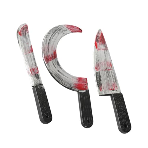 HOOTNEE 1 Set 3 Stück Halloween Simulation Performance Requisiten Halloween Lustige Performance Prop Halloween Beil Spielzeug Kostüm Zubehör Spielzeug Cosplay Performance Cutter Make Up von HOOTNEE