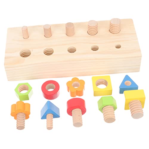 HOOTNEE 1 Set Bunte Holzmutter-Schrauben-demontagespielzeug Kinder Frühpädagogisches Spielzeug Hand-Auge-koordination Räumliche Fähigkeitsentwicklung von HOOTNEE