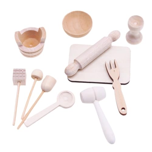HOOTNEE 1 Set Mini Küchenrequisiten Aus Holz, Miniatur Küchenutensilien, Mini Küchen Backspielzeug, Mini Werkzeug, Miniatur Backrequisiten, Werkzeuge Für Miniaturen, Puppenhaus Küchen HOOTNEE 1 Set Mini Küchenrequisiten Aus Holz, Miniatur Küchenutensilien, Mini Küchen Backspielzeug, Mini Werkzeug, Miniatur Backrequisiten, Werkzeuge Für Miniaturen, Puppenhaus Küchen von HOOTNEE