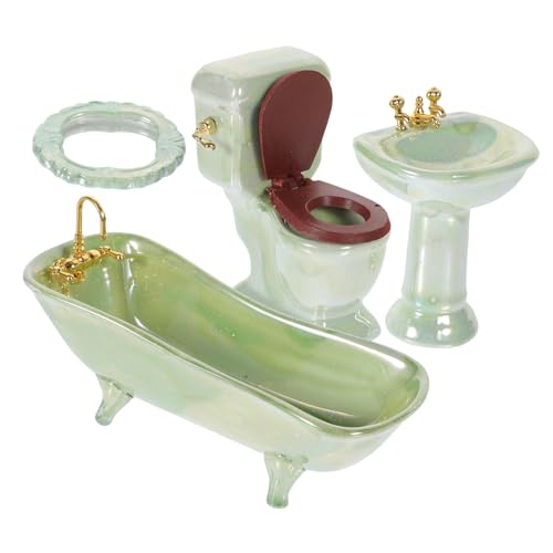 HOOTNEE 1 Set Mini Möbel, Miniaturmöbel Für Badezimmer, Miniatur Duschzubehör, Mini Badewanne, Mini Badewanne, Mini Hauszubehör, Winzige Badezimmermöbel, Puppenhaus Waschbeckenmodell HOOTNEE 1 Set Mini Möbel, Miniaturmöbel Für Badezimmer, Miniatur Duschzubehör, Mini Badewanne, Mini Badewanne, Mini Hauszubehör, Winzige Badezimmermöbel, Puppenhaus Waschbeckenmodell von HOOTNEE
