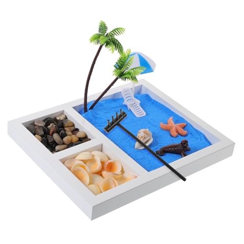 HOOTNEE 1 Set Sandtablett, Mikrolandschaft, Zen Sand, Strandschmuck, Garten, Sandkasten, Zen Garten Set, Bürodekor, Mikrolandschaft, Sandkastendekor, Zen Garten Für Schreibtisch, von HOOTNEE