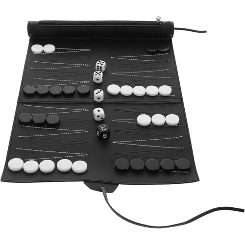 HOOTNEE Schachbrett-Backgammon Tragbare Pu-Matte Für Partys Reisen Und Freizeitaktivitäten Im Freien von HOOTNEE