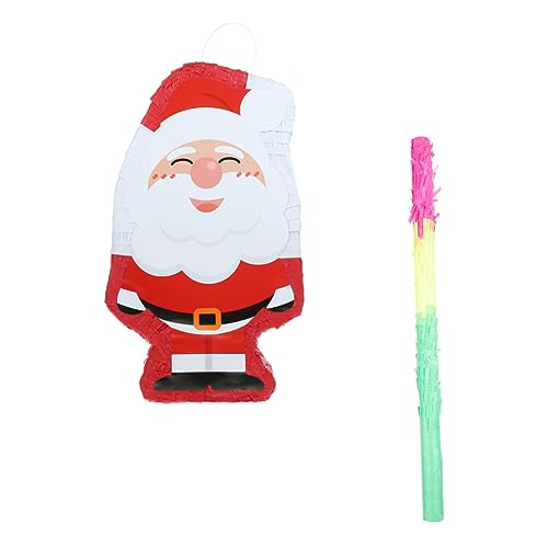 HOOTNEE Weihnachts-piñata in Form Eines Weihnachtsmanns Papierdekoration Für Partys Mit Bonbonstäbchen Hängende Party-dekoration 80-100 Zeichen von HOOTNEE