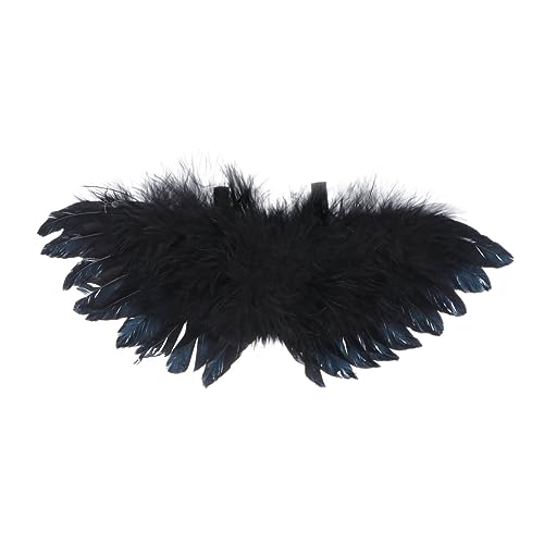 HOOTNEE 1 Stück Engelsflügel Dekoration für Puppen Schwarz DIY Kostümaccessoire für Cosplay Fotografie und Partys Wiederverwendbar Design für Festliche Anlässe von HOOTNEE