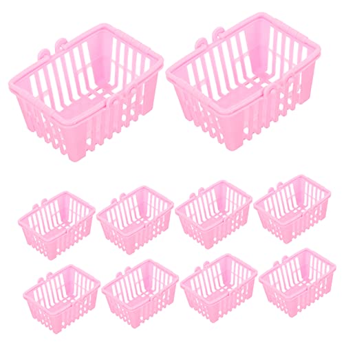 HOOTNEE 10 STK. Zubehör für Puppenhäuser Mini -Korb Mini Körbe Miniatur klein Mini-Einkaufskorbspielzeug für Puppenhaus Mini-Tablett Mini-Einkaufskorb- Plastik Rosa HOOTNEE 10 STK. Zubehör für Puppenhäuser Mini -Korb Mini Körbe Miniatur klein Mini-Einkaufskorbspielzeug für Puppenhaus Mini-Tablett Mini-Einkaufskorb- Plastik Rosa von HOOTNEE