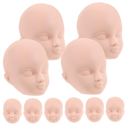HOOTNEE 10 Stück Anziehpuppenköpfe, Plastikpuppenköpfe, DIY Puppen, Kleine Köpfe, Plastikkopf, Puppenherstellungsbedarf, Gefälschter Puppenkopf, DIY Puppenköpfe Für Bastelarbeiten, Make von HOOTNEE