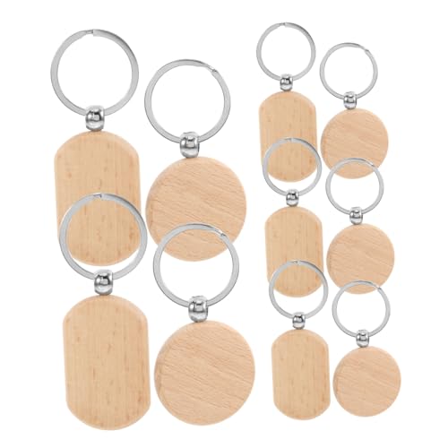 HOOTNEE 10 Stück Buchen Schlüsselanhänger, DIY Schlüsselring, Blanker Schlüsselanhänger, Blanker Schlüsselanhänger Aus Holz, Schlüsselanhänger Aus Holz, Schlüsselanhänger Aus Holz, von HOOTNEE