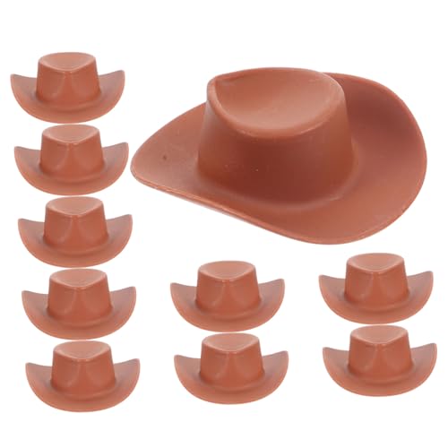 HOOTNEE 10 Stück Mini Cowboyhut Puppenhaus Hüte aus Kunststoff für Bastelprojekte und Dekoration Süße Cowgirl Hüte für DIY Puppenaccessoires Western Stil HOOTNEE 10 Stück Mini Cowboyhut Puppenhaus Hüte aus Kunststoff für Bastelprojekte und Dekoration Süße Cowgirl Hüte für DIY Puppenaccessoires Western Stil von HOOTNEE