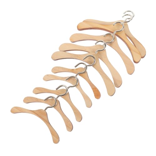 HOOTNEE 10stücke Mini Holz Puppen Kleiderbügel Zubehör Für Puppenhäuser Geeignet Für Bjd Puppen Lösung Zur Aufbewahrung Von Puppenkleidung von HOOTNEE