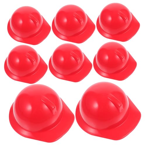 HOOTNEE 10 Stück Rote Mini Helme Abs Modell Mini Zubehör Dekorieren Helm Kappe Flaschenverschluss Miniatur Haustierpackung Spielzeugzimmer Zylinder Spielzeug Haustier Vogel von HOOTNEE