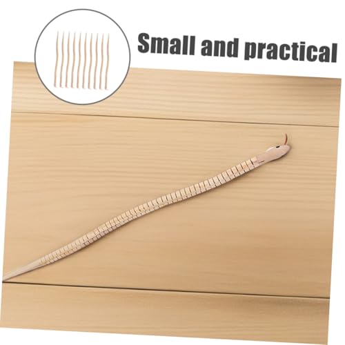 HOOTNEE 10 Stück Teiliges Holzschlangen Naturbelassen Sicherer DIY Holzspielzeug für Kleine Flexible Holzfigur als Partygeschenk Garten und Tischdekoration Lustiges Familienspielzeug von HOOTNEE
