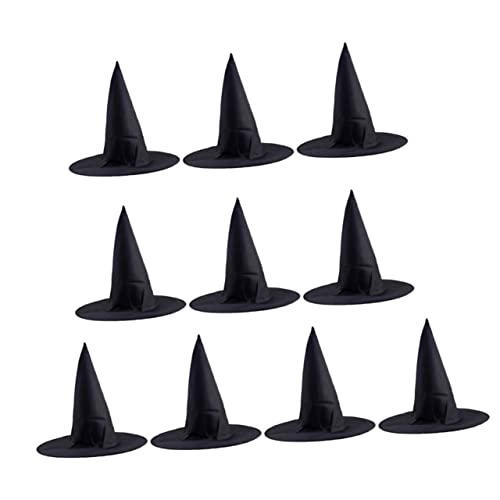 HOOTNEE 10 Stück Teiliges Schwarze Hexenhüte aus Hochwertigem Leicht und Bequem Halloween Party Deko und Cosplay Zubehör für Erwachsene Vielseitig Verwendbar für Drinnen und Draußen HOOTNEE 10 Stück Teiliges Schwarze Hexenhüte aus Hochwertigem Leicht und Bequem Halloween Party Deko und Cosplay Zubehör für Erwachsene Vielseitig Verwendbar für Drinnen und Draußen von HOOTNEE