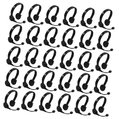 HOOTNEE 100 Stück Kreative Kleine Gelbe Ente Headset Kopfhörer Requisite Puppe Verkleidungsteile Möbel Simulierte Kopfhörer Spielzeug Mini Kopfhörer Modell Puppenhaus Rollenspiel von HOOTNEE
