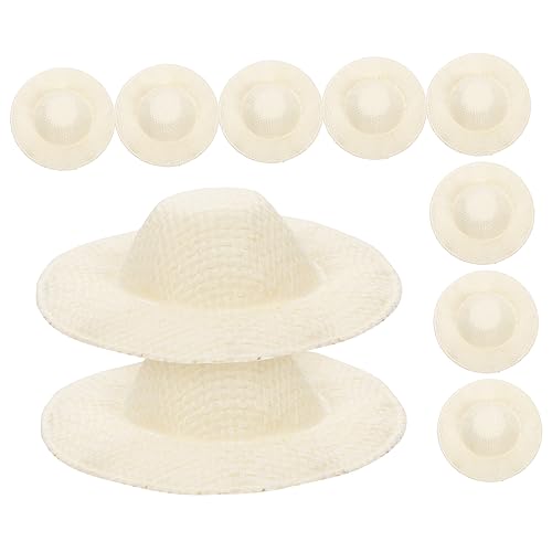 HOOTNEE 10Stücke Strohhüte für Puppen DIY Bastelaccessoires Kompakt und Tragbar für Kreative Projekte und Outdoor Dekorationen Reisfarbe HOOTNEE 10Stücke Strohhüte für Puppen DIY Bastelaccessoires Kompakt und Tragbar für Kreative Projekte und Outdoor Dekorationen Reisfarbe von HOOTNEE