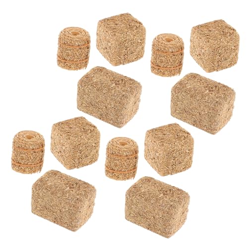 HOOTNEE 12 Stück Simuliertes Heuhaufenmodell Winzige Simulation Falsches Heu Nachgemachtes Gras Thanksgiving Hay Decor Miniatur-strohheu Heuballen Zur Dekoration Faux -strohballen Hölzern von HOOTNEE