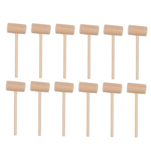 HOOTNEE 12 Stück Teiliges Mini Holzhammer für Pädagogisches für Geschicklichkeit und Hand Koordination Sicher und Langlebig für Bastelarbeiten und Kreative Aktivitäten von HOOTNEE