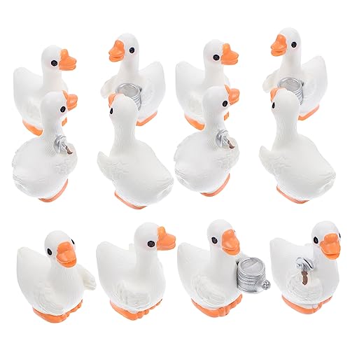 HOOTNEE 12 Stück Teiliges Miniatur Tierfiguren aus Harz Kleine Enten Figuren für Mikro Landschaften Büro und Wohnraumdekoration Detailreiche Mini Deko für Bonsai Sukkulenten DIY Projekte von HOOTNEE