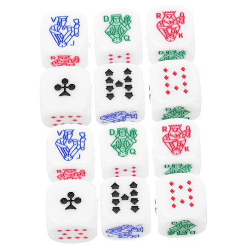HOOTNEE 12 Stück Weiße Poker Farbwürfel Mit Durchsichtiger Tasche, Spielzubehör, Standard Spielwürfel, Klassenzimmer Spielwürfel, Brettspielwürfel HOOTNEE 12 Stück Weiße Poker Farbwürfel Mit Durchsichtiger Tasche, Spielzubehör, Standard Spielwürfel, Klassenzimmer Spielwürfel, Brettspielwürfel von HOOTNEE