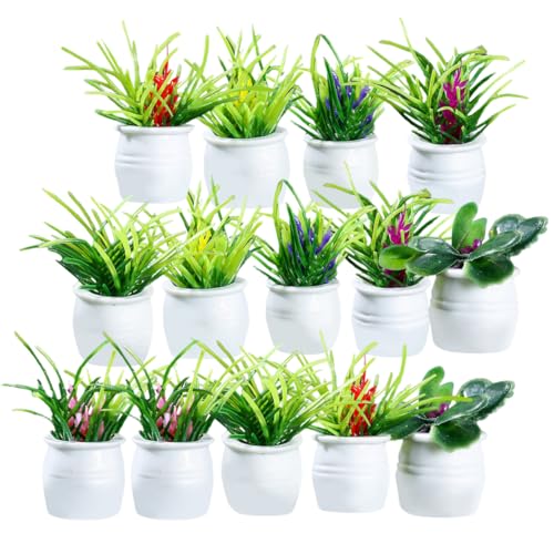 HOOTNEE 14stücke Teiliges Künstlicher Bonsai Pflanzen Im Miniaturformat Dekorative Mikrolandschaftsaccessoires Für Puppenhäuser Und Tischdekoration von HOOTNEE