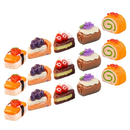 HOOTNEE 15 Stück Dreidimensionaler Obstkuchen, Dessert, Lebensmittel Requisite, Gefälschter Dessert, Miniatur Dessertkuchen, Winziges Kuchenmodell, Harz, Kuchenornament, Künstliche HOOTNEE 15 Stück Dreidimensionaler Obstkuchen, Dessert, Lebensmittel Requisite, Gefälschter Dessert, Miniatur Dessertkuchen, Winziges Kuchenmodell, Harz, Kuchenornament, Künstliche von HOOTNEE
