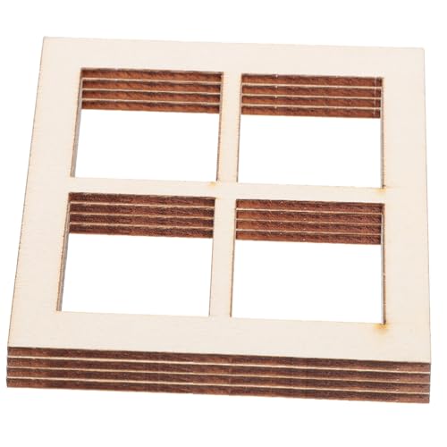 HOOTNEE 16 Teiliges Puppenhausmodell, Puppenhausdekoration Aus Holz, Puppenhausbedarf, Kleines Hauszubehör, Puppenhausfenster, Winziges Fensterrahmendekor, Rollenspielfenster, Winziges HOOTNEE 16 Teiliges Puppenhausmodell, Puppenhausdekoration Aus Holz, Puppenhausbedarf, Kleines Hauszubehör, Puppenhausfenster, Winziges Fensterrahmendekor, Rollenspielfenster, Winziges von HOOTNEE