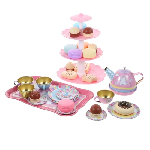 HOOTNEE Teeservice Porzellan 17 Teiliges Tee Set Aus Für Fantasievolle Teepartys Tassen Und Üße Leckereien Im Set Ideal Für Kleine Ädchen Und Kreative Nachmittage Spielzeug von HOOTNEE