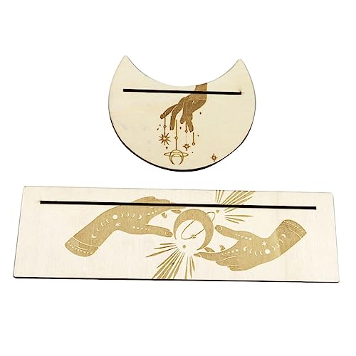 HOOTNEE 1Satz Handgefertigter Holz Tarotkartenhalter für Stilvolle Präsentation Langlebiger Kartenständer für Tarot und Wahrsagekarten Kreatives Desktop für Zuhause und Geschäft von HOOTNEE