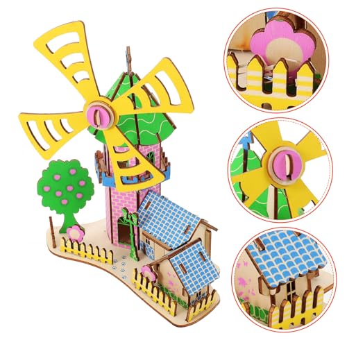 HOOTNEE 1Satz Holzpuzzle Bausatz Hausmodell DIY Kreatives Holzspielzeug zum Zusammenbauen Handwerkskunst für für Besondere Anlässe von HOOTNEE