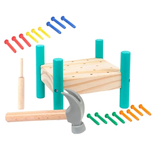 HOOTNEE 1Satz Holzspielzeug Bunte Nagelplattform für Kreatives Lernspielzeug und Formverständnis Frühkindliche Bildung Robustes Design für Vorschulkinder von HOOTNEE