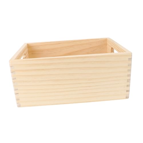 HOOTNEE 1stk Küchenaufbewahrungsbox Aus Holz Sukkulententopf Aus Holz Holzkiste Imitiert Korb Aus Holz Holzkorb Für Die Küche Kleinholz Puzzle-Spielzeug Kind Spielzeugset Erdbeere Hölzern von HOOTNEE