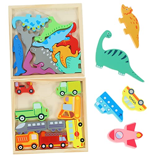 HOOTNEE 2 Kartons Boxen Holzpuzzle für Cartoon Puzzle aus Holz für Kleinkinder Interaktive Lernspielzeuge Kognitiven Fähigkeiten für Jungen HOOTNEE 2 Kartons Boxen Holzpuzzle für Cartoon Puzzle aus Holz für Kleinkinder Interaktive Lernspielzeuge Kognitiven Fähigkeiten für Jungen von HOOTNEE