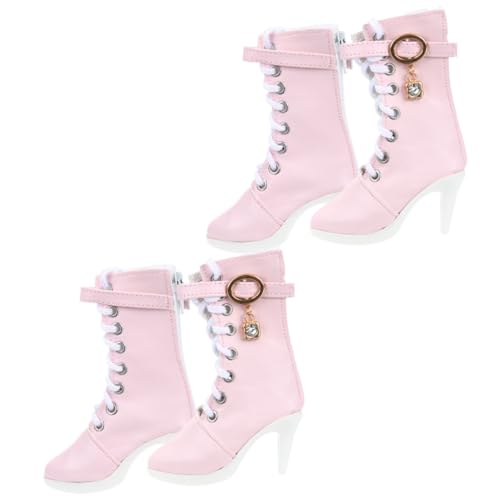 HOOTNEE 2 Paare Puppen Mini High Heel Stiefel Miniatur Schuhe für Puppen Elegante Kleine Absatzstiefel Perfektes Puppenzubehör zum Ankleiden von HOOTNEE